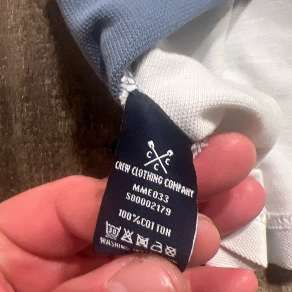 Crew Clothing Company Pink Blue and White Polo Shirt